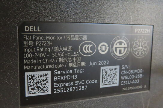 2 stk. Computerskærme 27" DELL