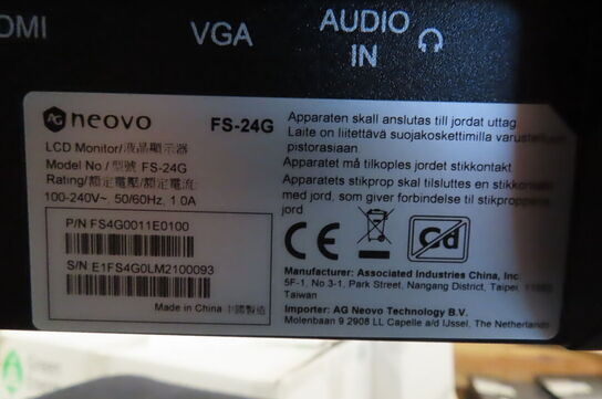 2 stk. Computerskærme 24" NEOVO