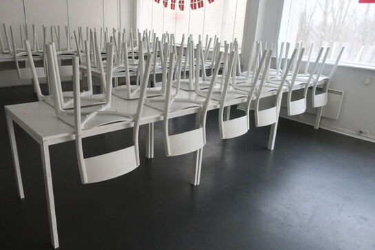 5 stk. spiseborde samt 20 stk. stole