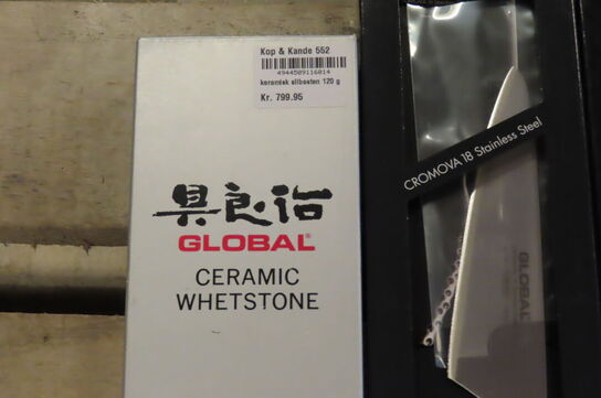 3 stk. Knive GLOBAL & slibesten 