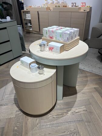 Display/bordsæt Ø90xH83 og Ø62xH69