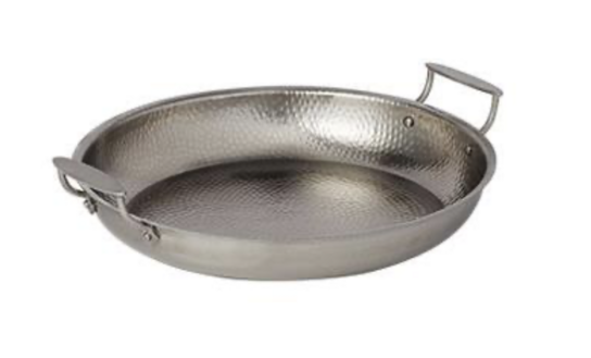 Serveringsfad m/håndtag 380 mm Hammeret stål (Udstillingsmodel)