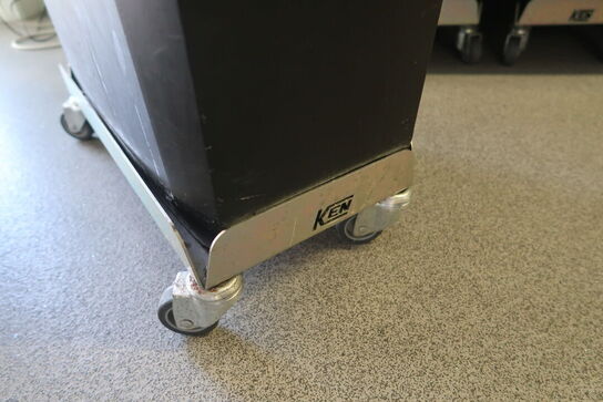 Beholder 60 ltr plast sort emed låg (Brugt) med vogn