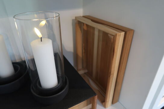 Buffetdisplays, LED-lys SIRUS med opladestation m.m.