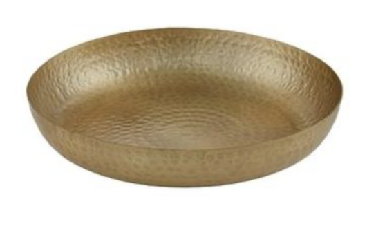 Serveringsfad guld hammeret 360 mm  (Udstillingsmodel)