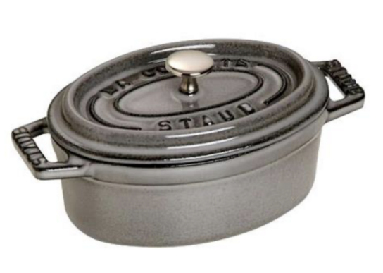 Mini cocotte grå oval m/ låg 0,25 ltr Staub