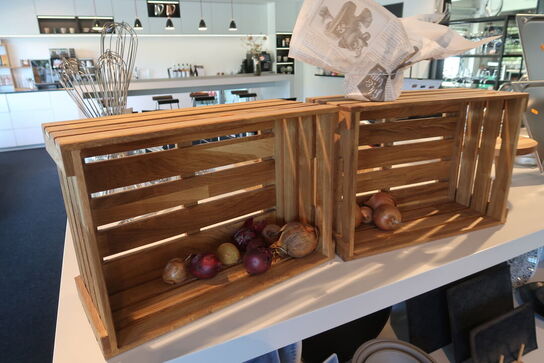 Kasse egetræ B310 x D450 x H190 mm Woodstock (2 stk.)