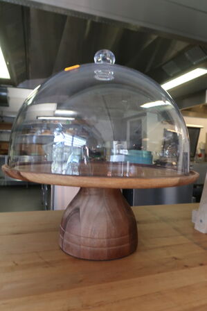 Opsats træ 330 mm H160 mm med glaslåg