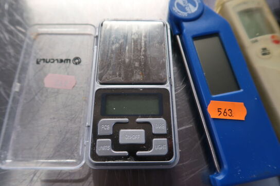 Termometre, vægt m.m.