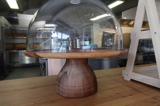 Opsats træ 330 mm H160 mm med glaslåg