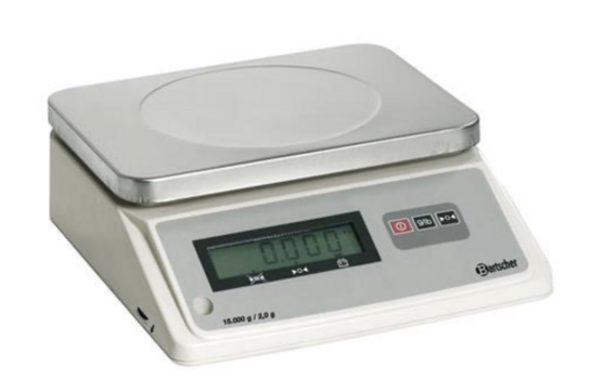 Digitalvægt 15 kg m/2 gram inddeling Bartscher (Brugt)