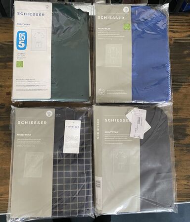 4 sæt pyjamas sæt m korte ben, str 3xlarge schiesser pris 1800.-