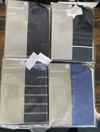 4 sæt pyjamas sæt m korte ben, str xlarge schiesser 