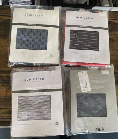 4 sæt pyjamas sæt m korte ben, str small og medium schiesser pris 2000.-