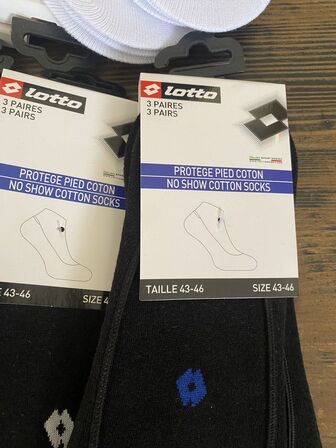 60 par footies lotto, sorte og hvide str 43-46