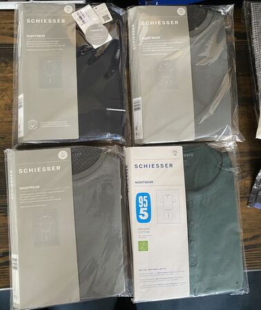4 sæt pyjamas sæt m korte ben, str large, 2xlarge 3xlarge schiesser pris 2000.-