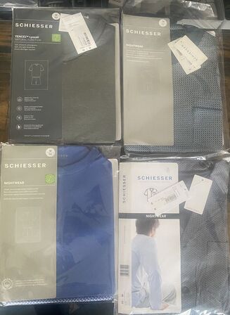 4 sæt pyjamas sæt m korte ben, str medium schiesser pris 2400.-