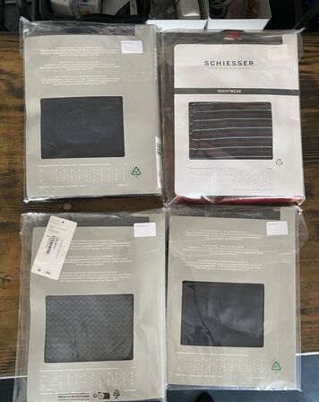 4 sæt pyjamas sæt m korte ben, str 2xlarge schiesser pris 2000.-