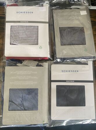 4 sæt pyjamas sæt m korte ben, str medium schiesser pris 2150.-