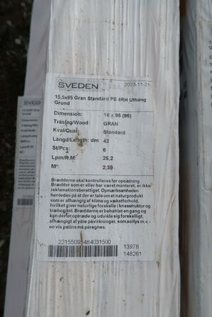 252 meter hvidmalet brædder