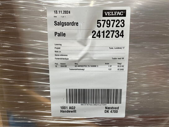 Glas dør med metal ramme 