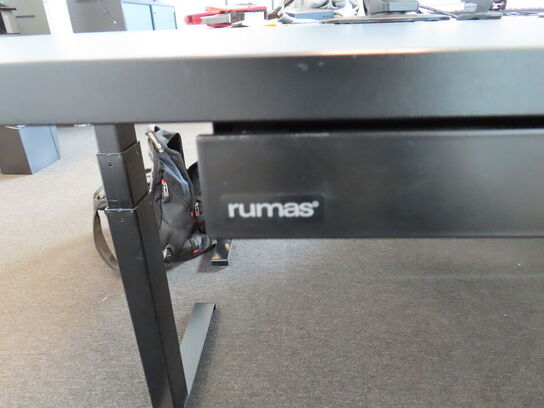 El. hæve/sænke skrivebord, RUMAS, med udtrækskuffe