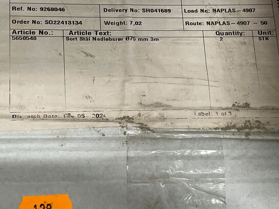 5 Kasser m. 2 Sorte nedløbsrør