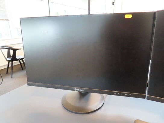 2 stk. monitor, NEOVO FS-27G, med keybord og dockinstation