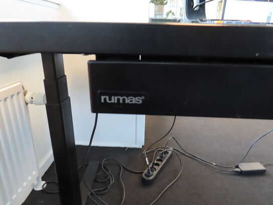 El. hæve/sænke skrivebord, RUMAS, med udtrækskuffe