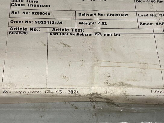 5 Kasser m. 2 Sorte nedløbsrør