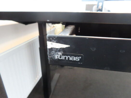 El. hæve/sænke skrivebord, RUMAS, med udtrækskuffe