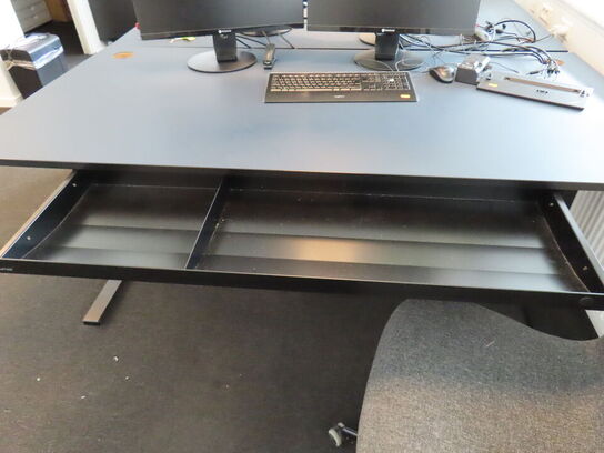 El. hæve/sænke skrivebord, RUMAS, med udtrækskuffe