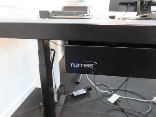 El. hæve/sænke skrivebord, RUMAS, med udtrækskuffe