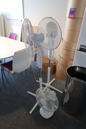 3 stk. Ventilator + skraldespande