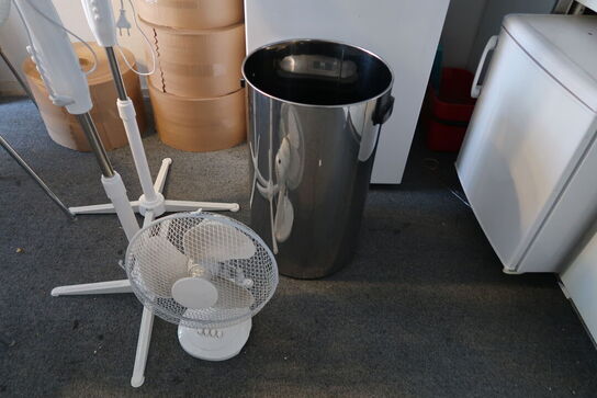 3 stk. Ventilator + skraldespande