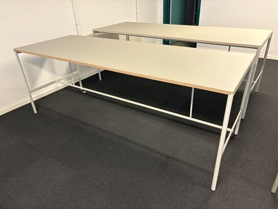 High Table MILLION CPH - MIES - 250x90x91cm - Lys grå/Lys grå Linoleum/Kant Eg