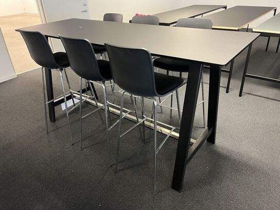 Brdr. Andersen Højbord - 216x75x108cm m. 8 stk. VITRA højstole