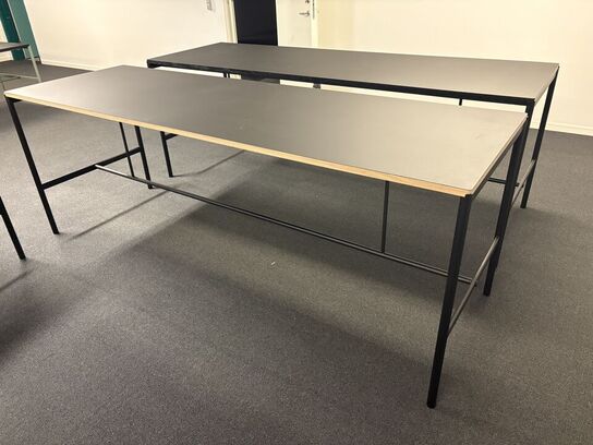 High Table MILLION CPH - MIES - 250x80x91cm - Sort/Sort Linoleum/Kant Eg