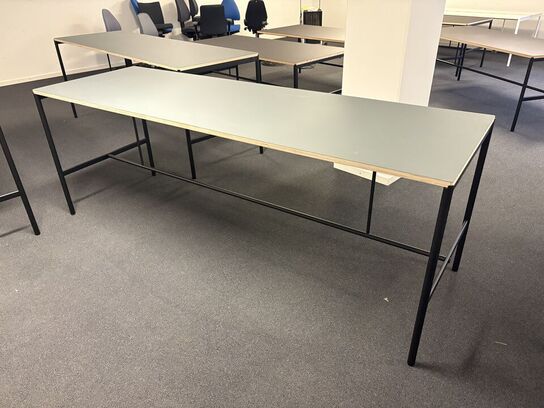 High Table MILLION CPH - MIES - 250x80x91cm - Sort/Grå Linoleum/Kant Ask