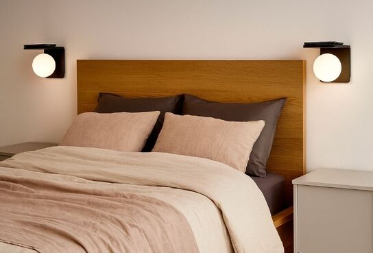 2 stk. eglo qi væglampe sort m. qi oplader(ubrugt)