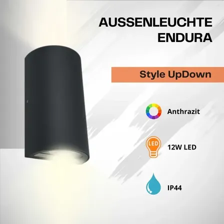 3 stk. ledvance udendørslampe endura up down led antracit væglampe(ubrugt)