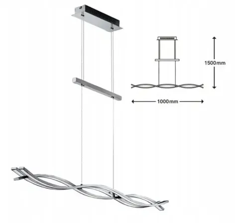 Briloner urbane wave led pendel der kan dæmpes via afbryder i aluminium(ubrugt)