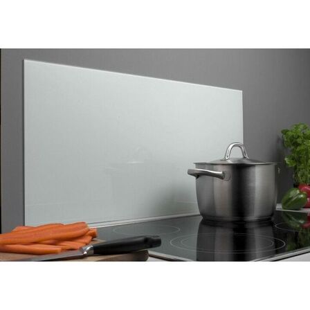 Stænkplade Hvidt glas 90x45cm