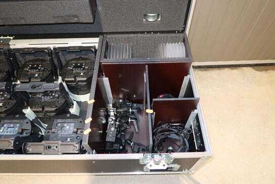 8 stk. batterilamper ASTERA PowerPar AX9 med flightcase m.m.