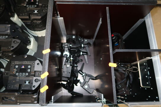 8 stk. batterilamper ASTERA PowerPar AX9 med flightcase m.m.