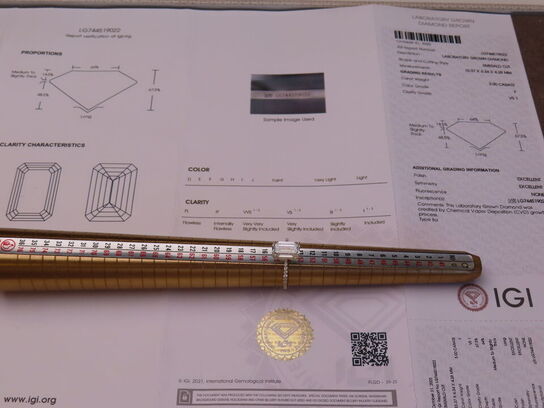 14 kt. Guldring med 3.00 ct. Emeraldtsleben Diamant