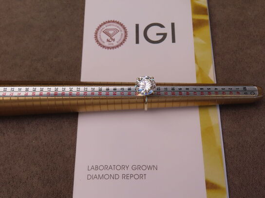 14 kt. Guldring med 7.02 ct. Briliantsleben Diamant