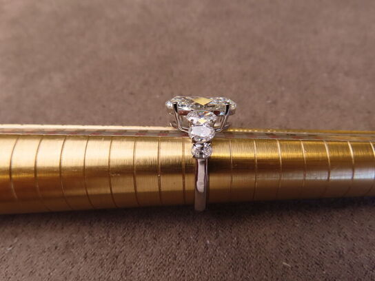 14 kt. Hvidguldring med 7.05 ct. Briliantsleben Diamant