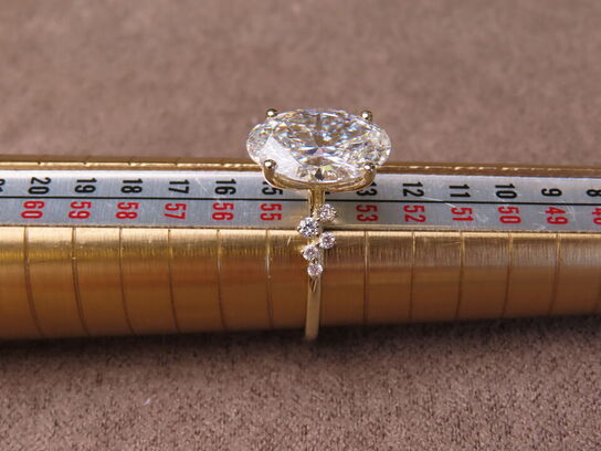 14 kt. Guldring med 4.09 ct. Briliantsleben Diamant