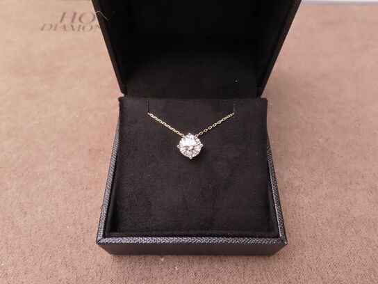 14 kt. Guldhalskæde med 2.02 ct. Briliantsleben Diamant